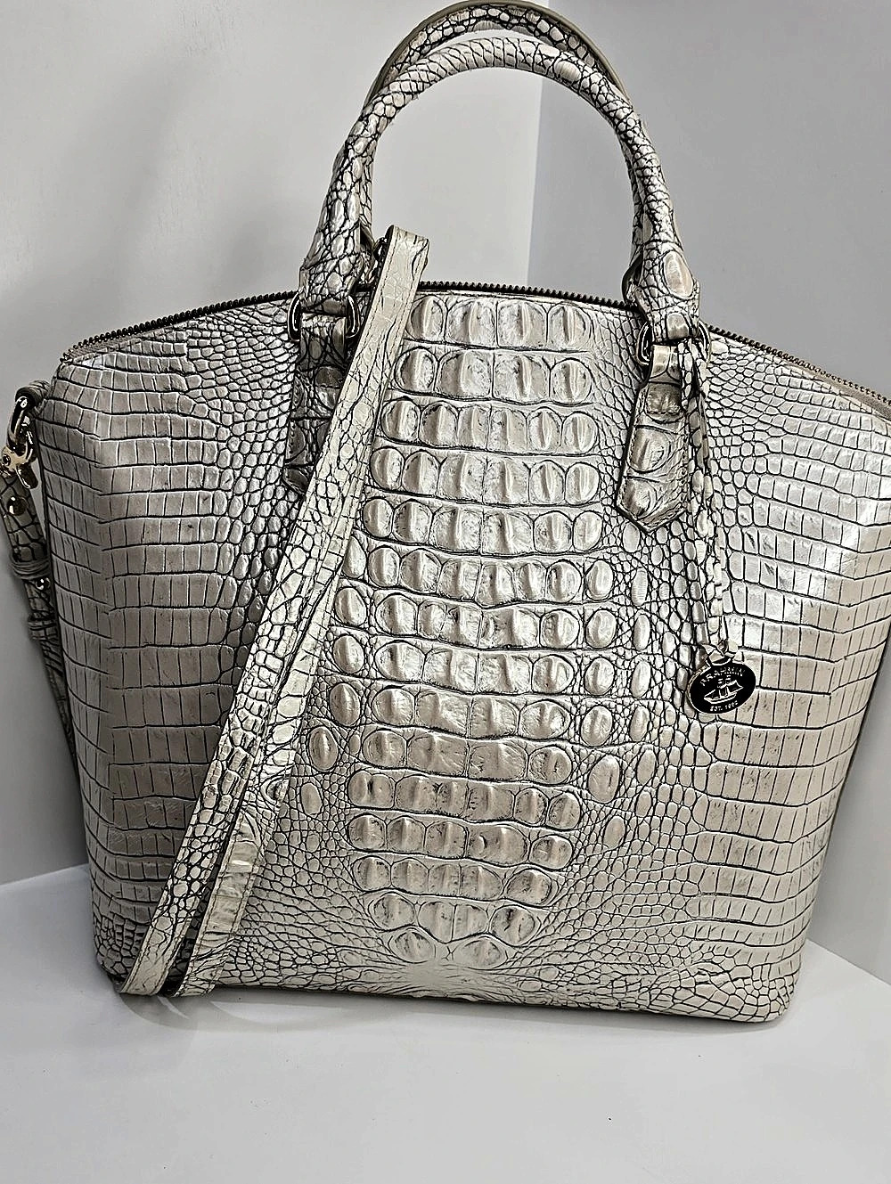 🩶▪️Brahmin▪️ ✨️HTF ✨️Large Duxbury Satchel Moonrise Melbourne Genuine Leather